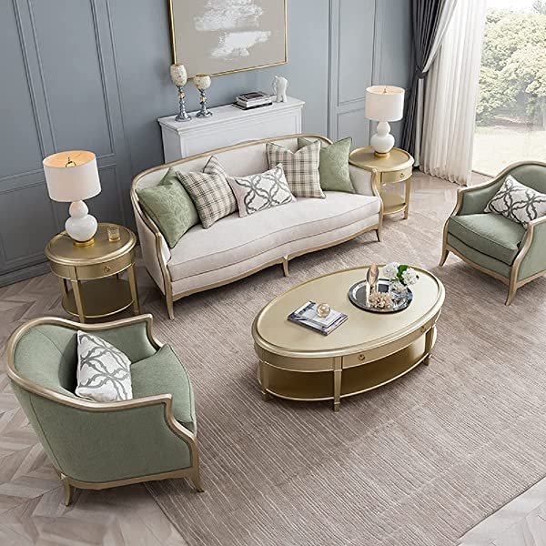 Park Simple Style Living Room Sofa, Cloth Art Sofa Combination of Three Single Simple Small Family Living Room can be dismantled and Washed