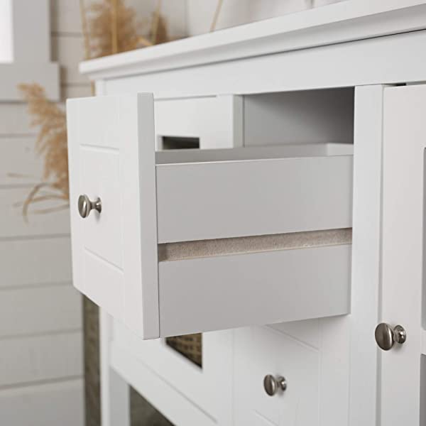 Walker Edison Charlotte Classic Glass Door Storage Buffet, 52 Inch, Espresso Espresso 52 Inch