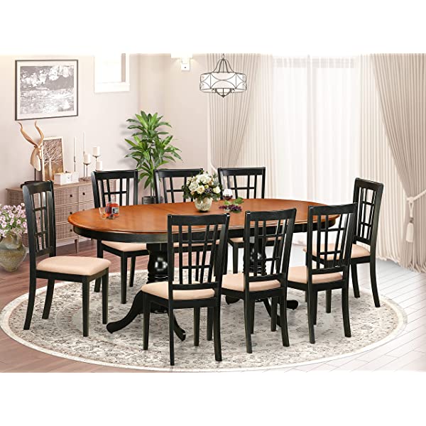 5 PC Dining room set-Dining Table with 4 Wooden Dining Chairs PLNI5-BCH-C