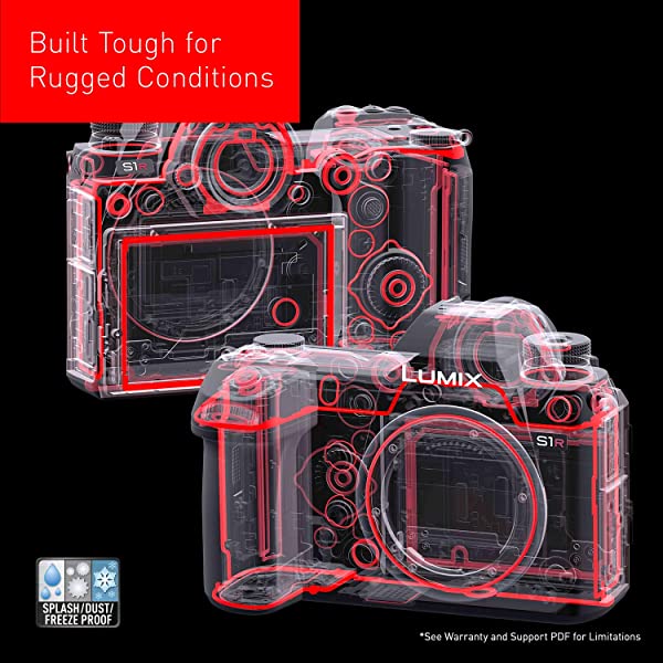 Panasonic LUMIX S1R Full Frame Mirrorless Camera with 47.3MP MOS High Resolution Sensor, 24-105mm F4 L-Mount S Series Lens, 4K HDR Video and 3.2” LCD - DC-S1RMK w/ 24-105mm Base