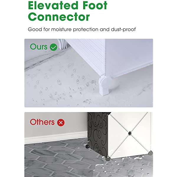 Puroma Cube Storage Organizer 6-Cube Closet Storage Shelves with Wooden Mallet DIY Closet Cabinet Bookshelf Plastic Square Organizer Shelving for Home, Office, Bedroom - Black Black Medium