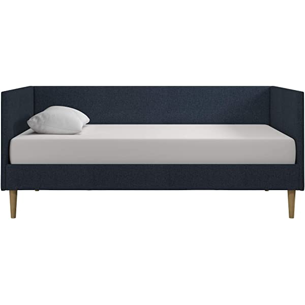 DHP Franklin Mid Century Upholstered Daybed, Sofa Bed, Twin Size Frame, Tan Linen Linen Twin Tan