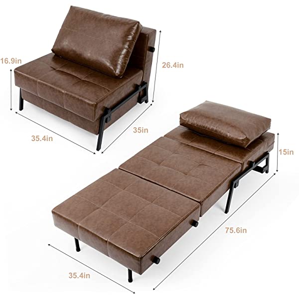 Vonanda Sofa Bed, Folding Velvet Sleeper Sofa, Modern Sleeper Chair Bed with Hidden Legs and Sturdy Frame for Small Living Space, Velvet Hunter Green