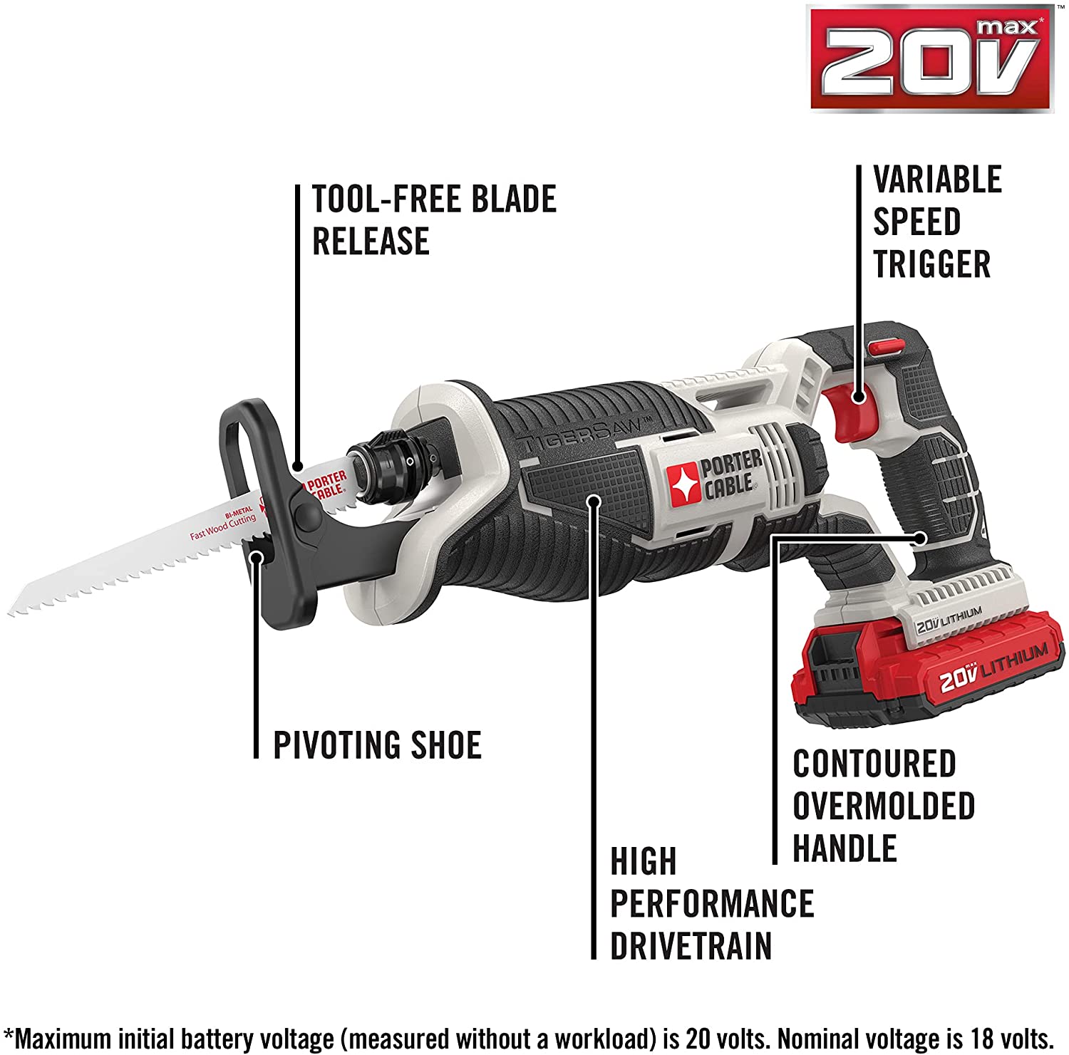 PORTER-CABLE 20V MAX* Cordless Drill Combo Kit, 8-Tool (PCCK619L8)