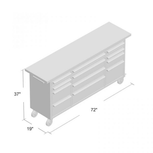 72″W Butcher Block Top Workbench