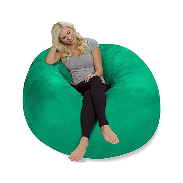 Chill Sack Bean Bag Chair: Giant 5' Memory Foam Furniture Bean Bag - Big Sofa with Soft Micro Fiber Cover - Navy Microsuede - Navy