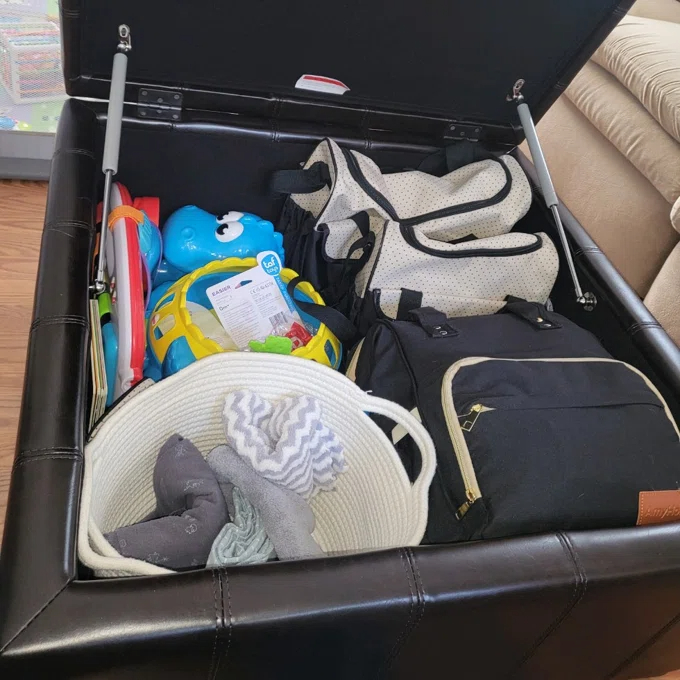 【Furniture】Francisville Vegan Leather Ottoman