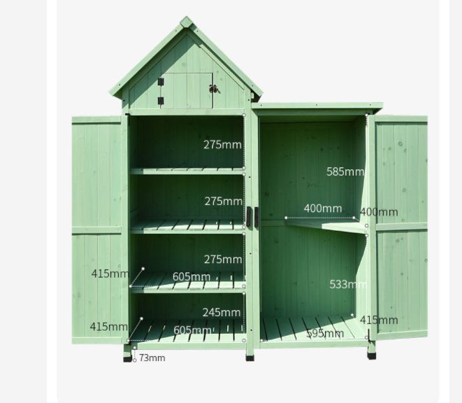 Outdoor solid wood storage storage cabinet garden courtyard balcony cabinet rain boots shovel tool cabinet rainproof mold storage box