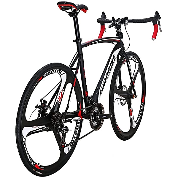 Eurobike 21 Speed Shifting System Road Bike 49/54/56 cm Frame 700C Wheel Adult Road Bicycle Black/white 30rim 54cm