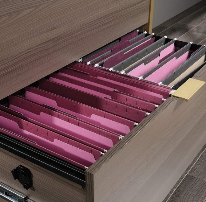 Sauder 423301 International Lux horizontal file, diamond dusty surface