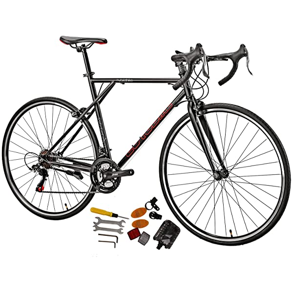 Eurobike 21 Speed Shifting System Road Bike 49/54/56 cm Frame 700C Wheel Adult Road Bicycle Black/white 30rim 54cm