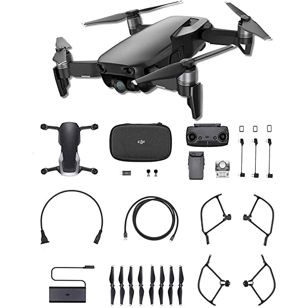 DJI Mavic Air Quadcopter with Remote Controller - Onyx Black Black Base