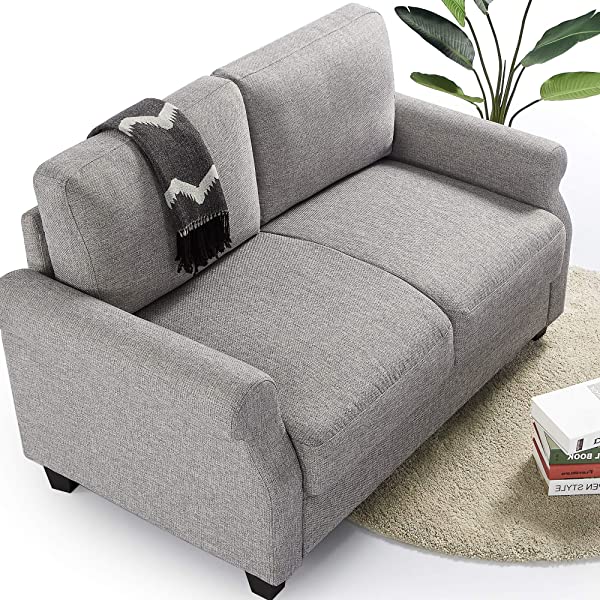 ZINUS Josh Loveseat Sofa / Easy, Tool-Free Assembly, Beige Beige Loveseat Sofa