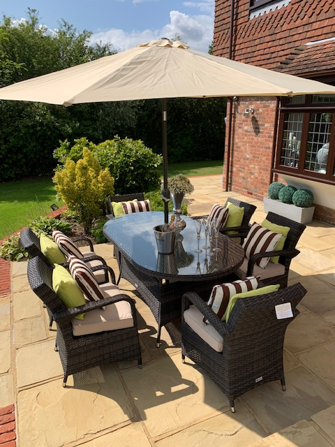 6 Savannah Armchairs 1.8 mtr Oval Set