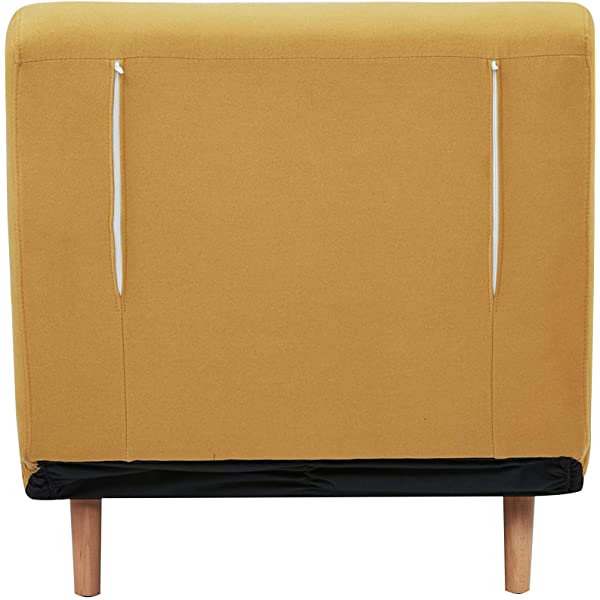 GIA Tri-Fold Sofa Bed, With Pillow, Yellow Yellow With Legs