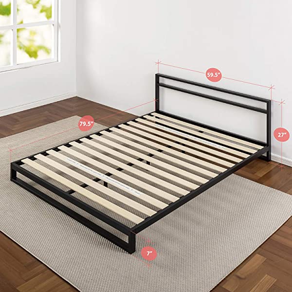 ZINUS Trisha Metal Platforma Bed Frame / Wood Slat Support / No Box Spring Needed / Easy Assembly, Full Full Standard Platform Bed Frame