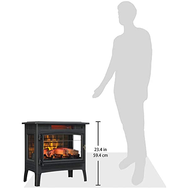 Duraflame 3D Infrared Electric Fireplace Stove with Remote Control - Portable Indoor Space Heater - DFI-5010 (Black)