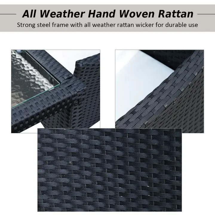 【Furniture】Outsunny 7pcs Outdoor Rattan Dining Set Wicker Furniture