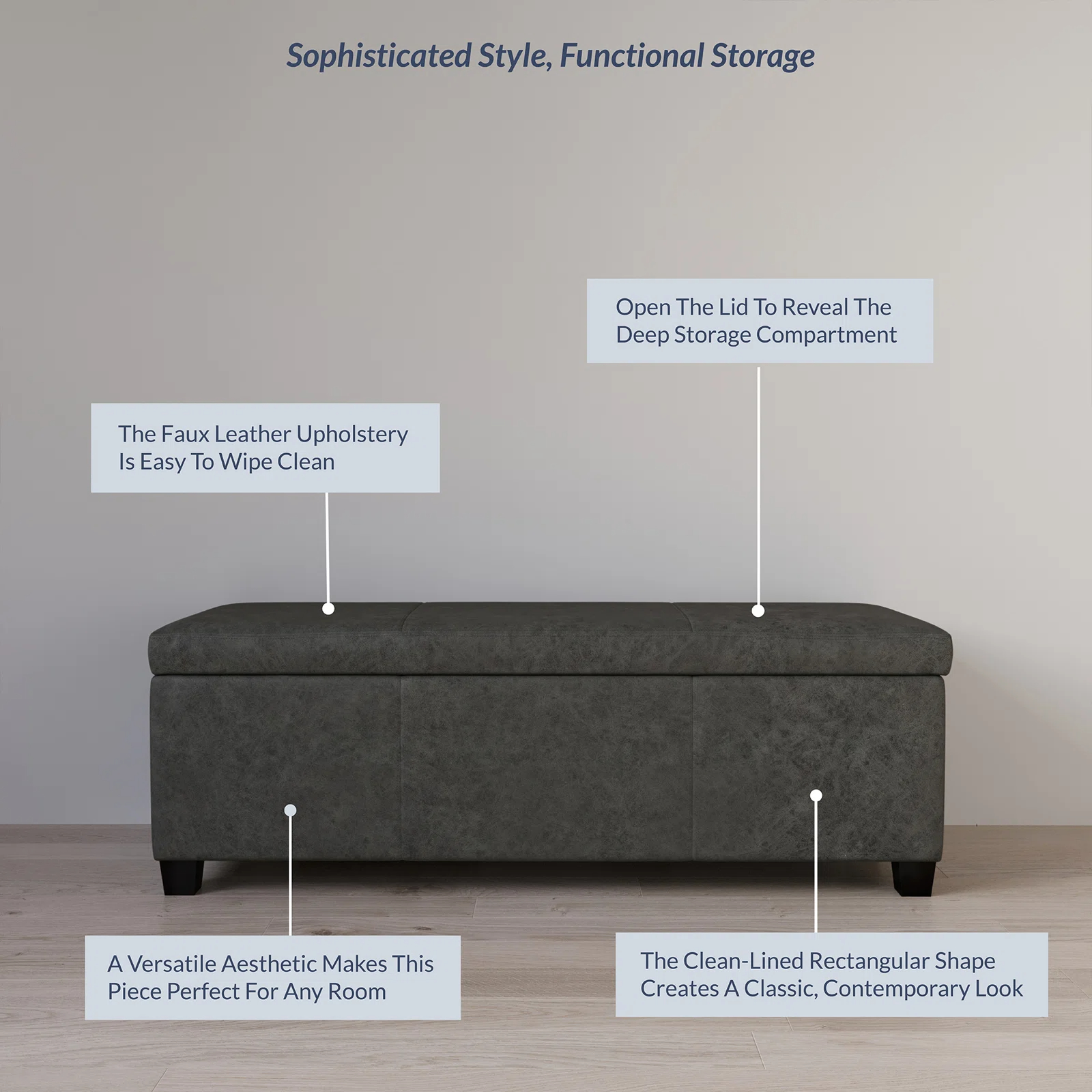【Furniture】Boston Upholstered Storage Ottoman