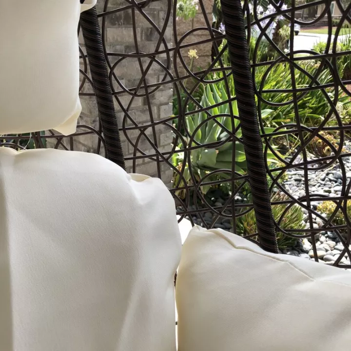 ONE PIECE WICKER BASKET HANGING PORCH SWING WITH STAND