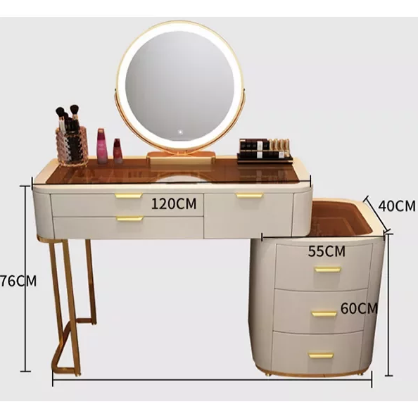 GLASS DRESSING TABLE LIGHT LUXURY LUXURY BEDROOM MODERN MINIMALIST MAKEUP TABLE STORAGE CABINET