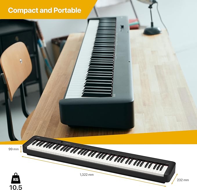 Casio CDP-S110BK Digital Piano with 88 Weighted Keys, Black