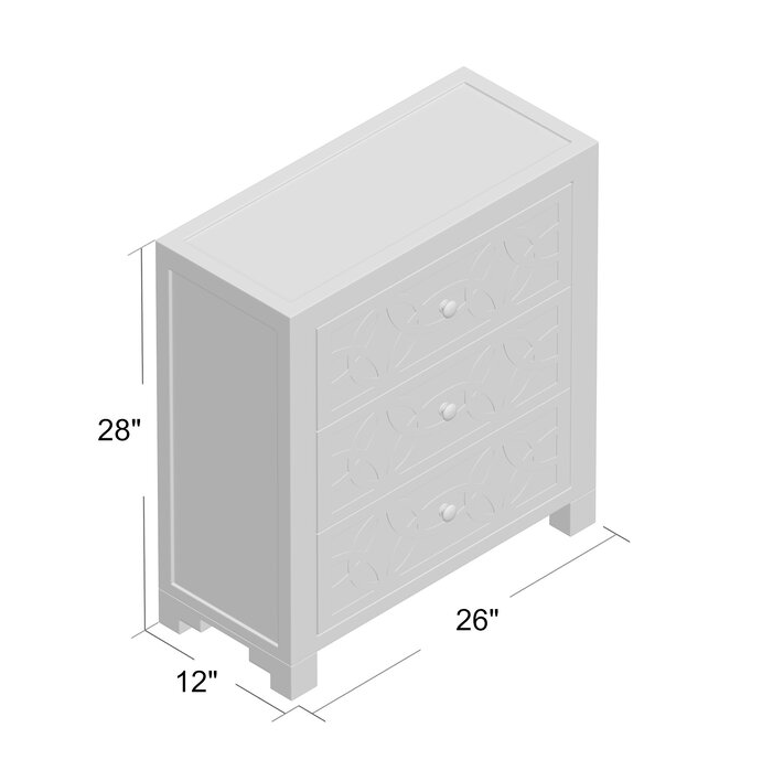 Bester 3 – Drawer Mirrored Accent Chest