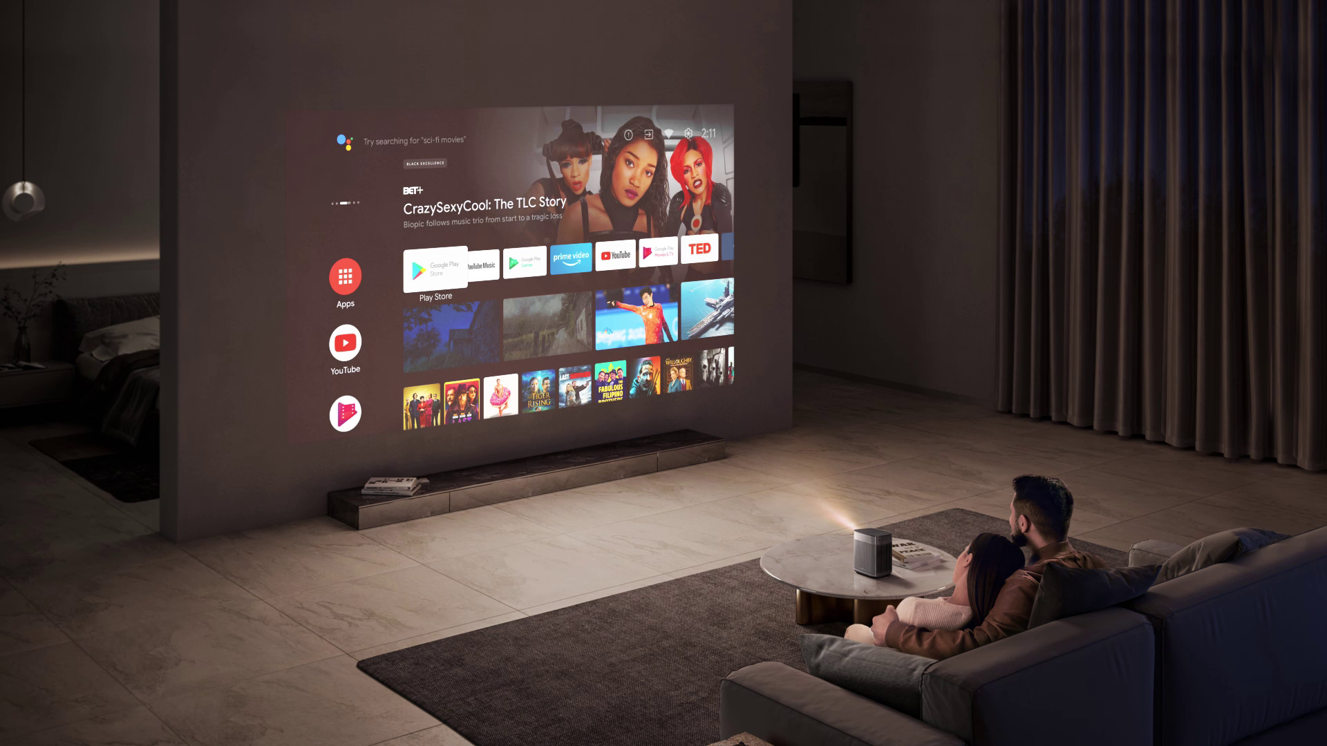 XGIMI Halo+ 1080P Portable Projector, 4K Input Supported, 700 ISO Lumens with Integrated Harman Kardon Speaker, Auto Focus&Keystone,ISA Technology, Android TV 10.0, Wireless Casting WiFi Bluetooth