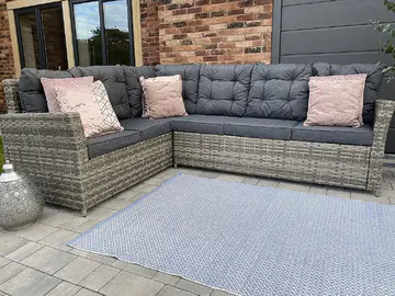 Sorrento Grey Rattan Outdoor Garden Dining Set 8 Seat – Right Side Facing