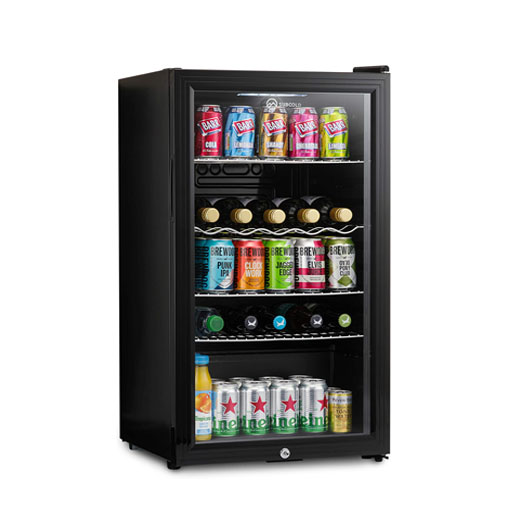 Subcold Super85 LED – Under-Counter Fridge | 85L Beer, Wine & Drinks Fridge | LED Light + Lock and Key | Energy Efficient (Silver, 85L) [Energy Class E]
