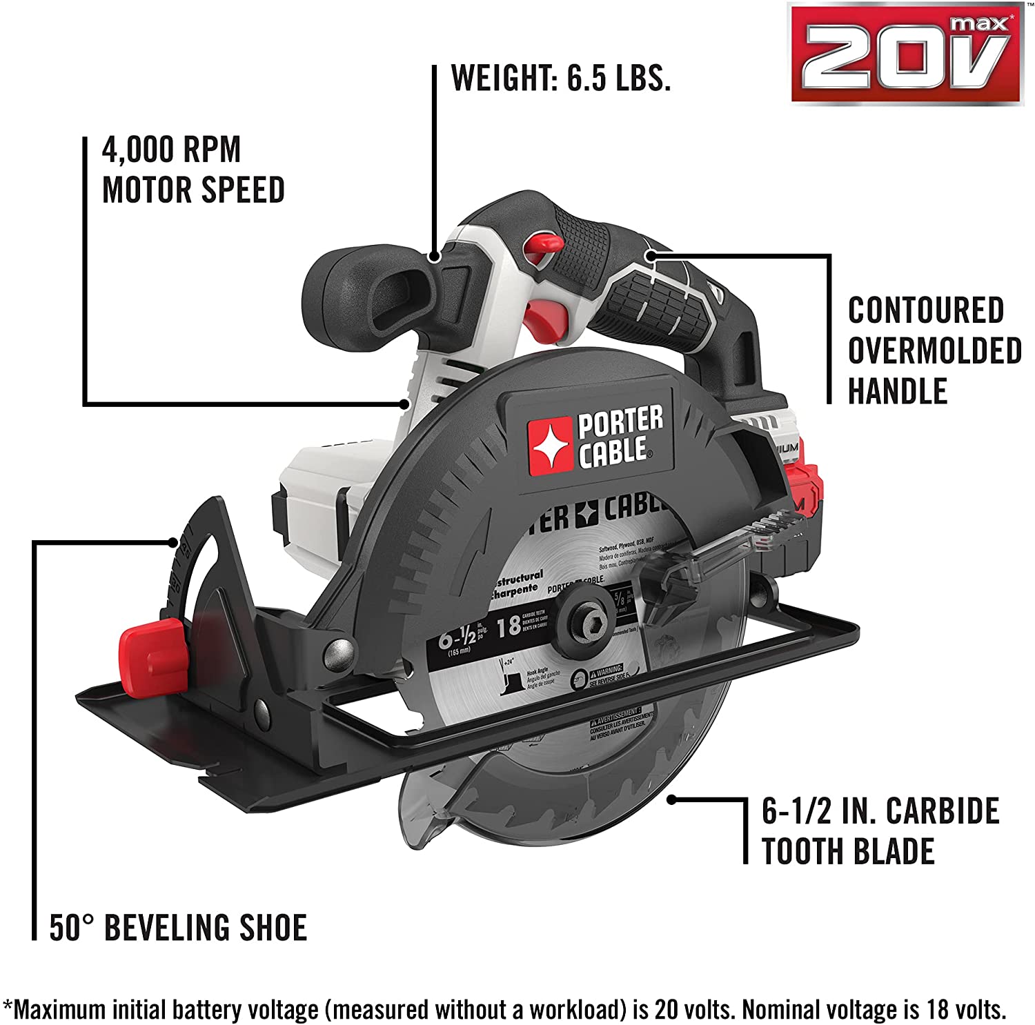 PORTER-CABLE 20V MAX* Cordless Drill Combo Kit, 8-Tool (PCCK619L8)