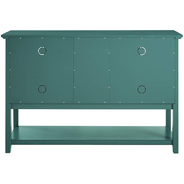 Walker Edison Charlotte Classic Glass Door Storage Buffet, 52 Inch, Espresso Espresso 52 Inch