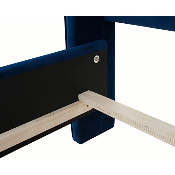 Jennifer Taylor Home Marcella Collection Queen Wingback Tufted Hand-Applied Nail Heads Upholstered Bed, Antique White Antique White Queen