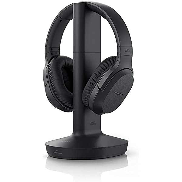 Sony Wireless Headphone & Cable Bundle – Wireless Home Theater Over-Ear Headphones Feature 150-Foot Range, Volume Control, Voice Mode, 20-Hr Battery Life – 6-ft 3.5mm Stereo + NeeGo RCA Plug Y-Adapt