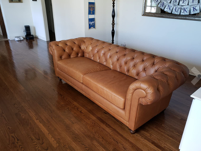 Tufted Leather Sofa, 92.9