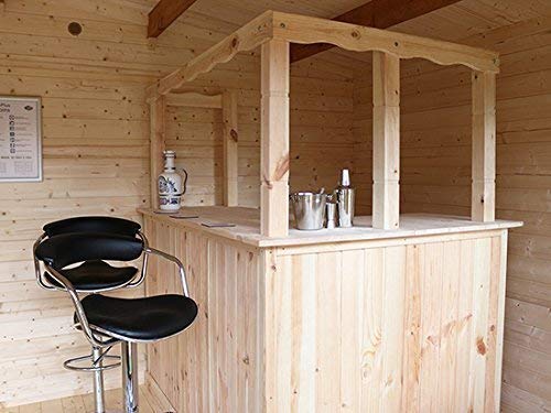 【Home&Garden】Corner Bar Counter Man Cave Home Bar Party Barware Wood Summer Cabin