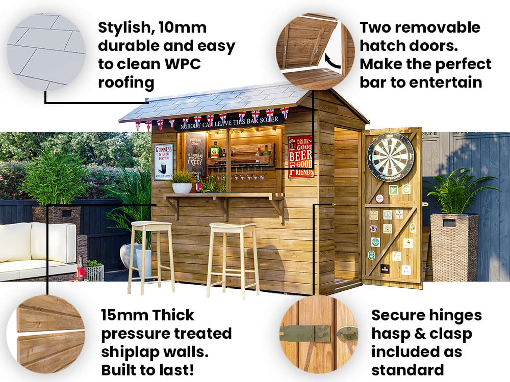 【Home&Garden】Outdoor Bar Shed - The Hangover Apex Garden Bar | 1.8x2.4 m