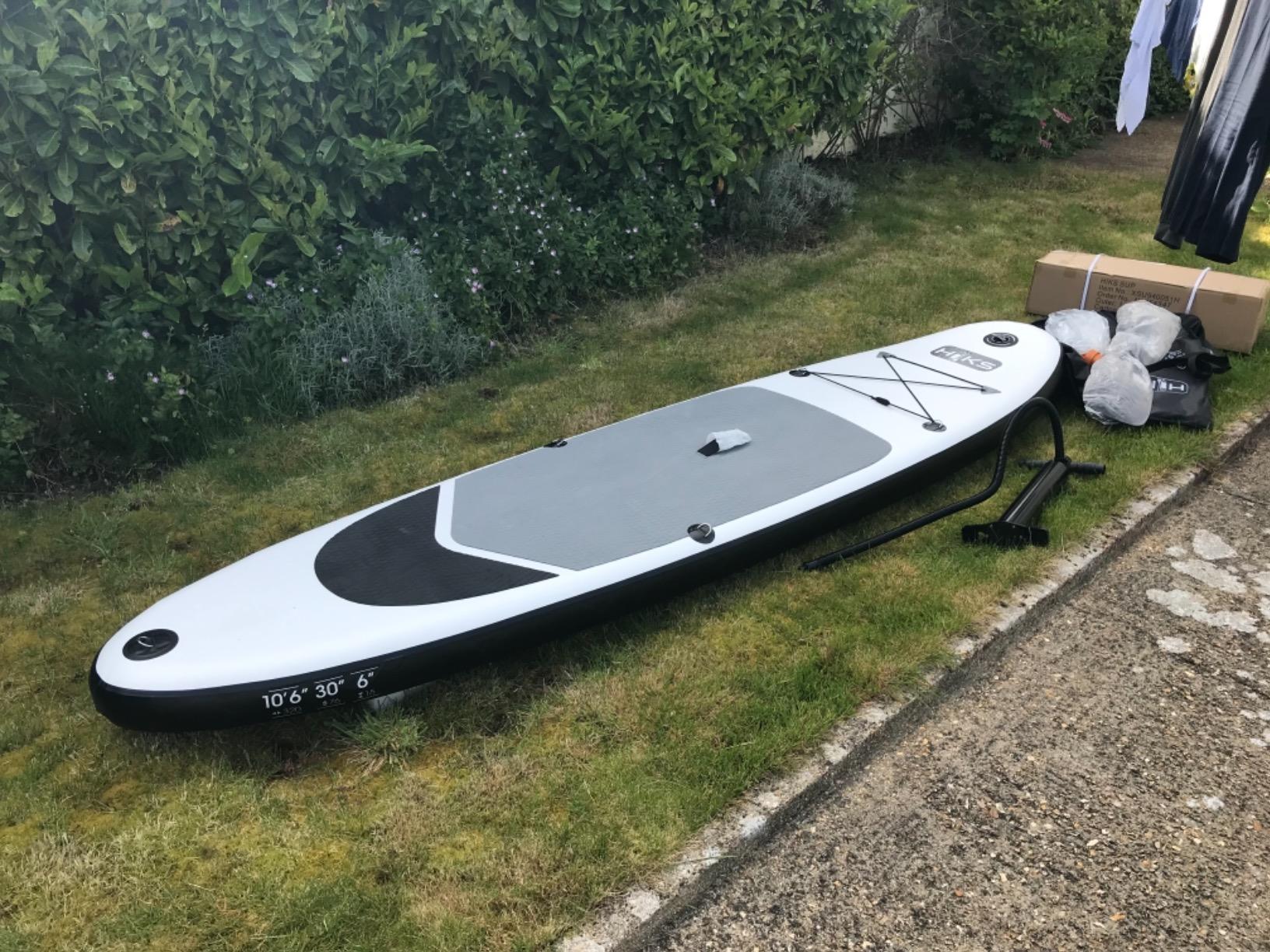 【Sports&Outdoors】【BS】SUP Inflatable Stand Up Paddle Board Set Inc Paddle, Pump, Backpack & Leash