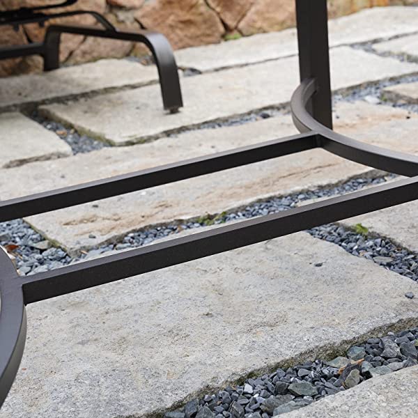 Grand Patio Patio Furniture Coffee Table Outdoor Side Table Glass Black