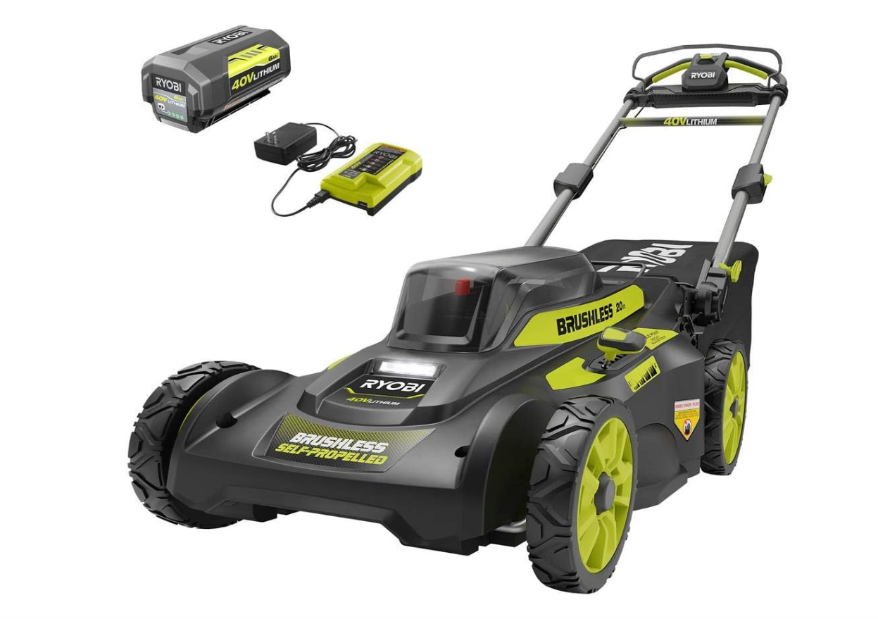 RYOBI 20 in. 40-Volt 6.0 Ah Lithium-Ion Battery Brushless Cordless Walk Behind Self-Propelled.