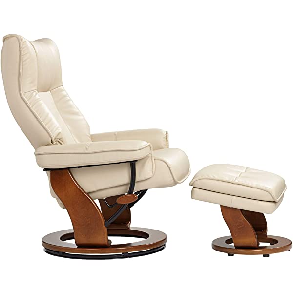 Newport Taupe Swivel Recliner and Slanted Ottoman