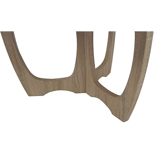 FINECASA Wooden Console Table, Half-Moon Entryway Table, Semicircle Narrow Side Table, Sofa Table for Living Room and Corridor, Foyer Table, Half Round Hallway Table, 43.4x17x30 Inches, Natural Natural Console Table