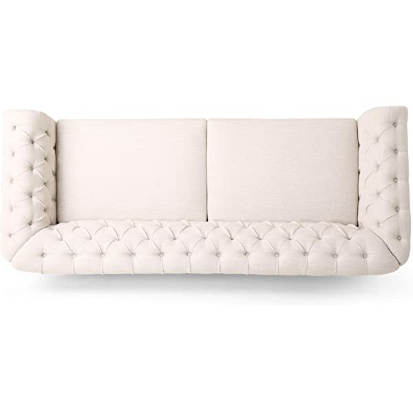 Christopher Knight Home Castalia Sofas, Midnight Black + Dark Brown Midnight Black + Dark Brown Birch Wood