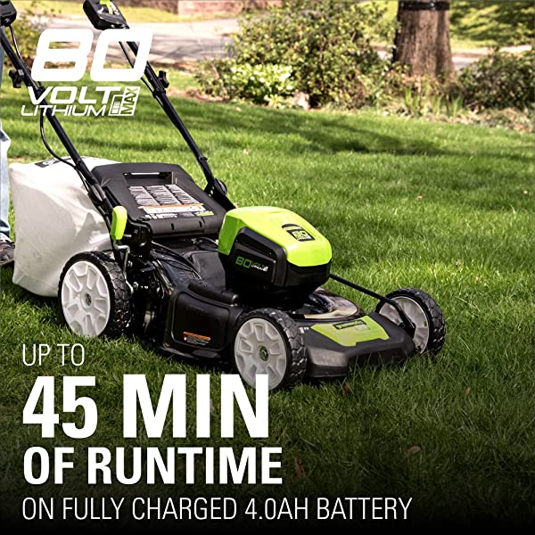 Greenworks Pro 80V 21 inch Cordless Push Lawn Mower, Includes Two 2Ah Batteries and Charger, GLM801601 (2) 2Ah Batteries Push