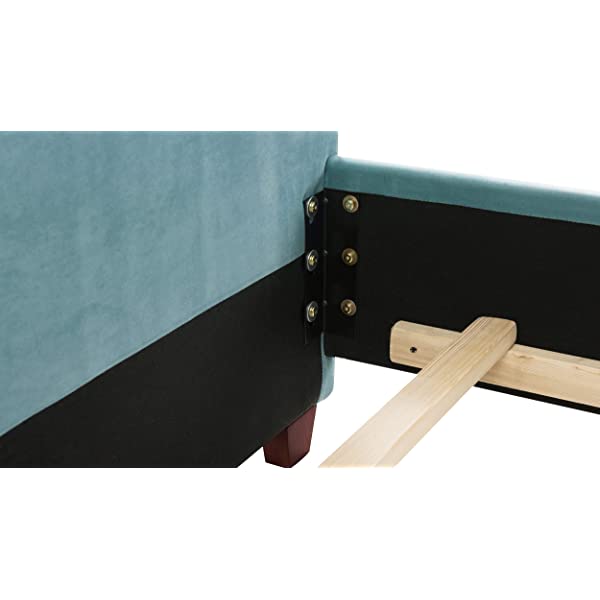 Jennifer Taylor Home Marcella Collection Queen Wingback Tufted Hand-Applied Nail Heads Upholstered Bed, Antique White Antique White Queen