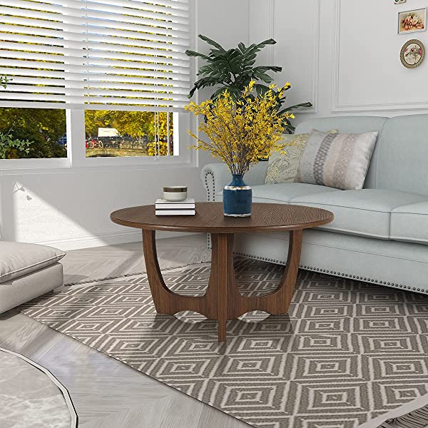 FINECASA Wooden Console Table, Half-Moon Entryway Table, Semicircle Narrow Side Table, Sofa Table for Living Room and Corridor, Foyer Table, Half Round Hallway Table, 43.4x17x30 Inches, Natural Natural Console Table