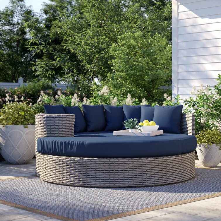 Theodora 70'' Wide Outdoor Patio Daybed with Cushions