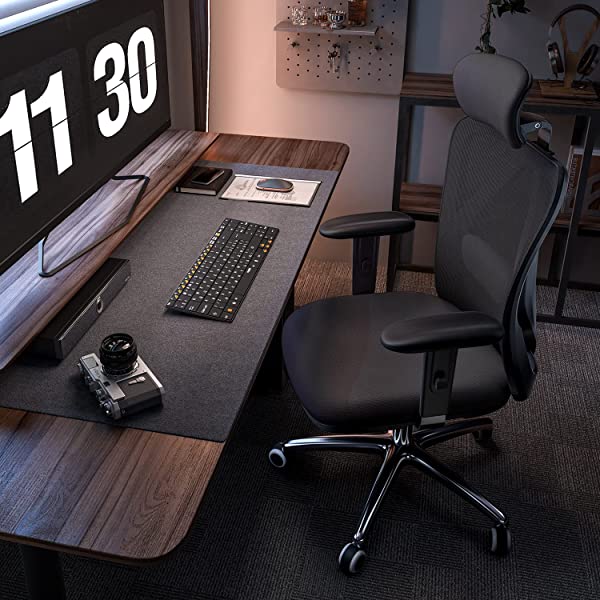 SIHOO Ergonomic Office Chair, Computer Desk Chair with Adjustable Lumbar Support, Comfortable Thick Cushion High Back Desk Chair with Adjustable Headrest and PU armrests(Orange)