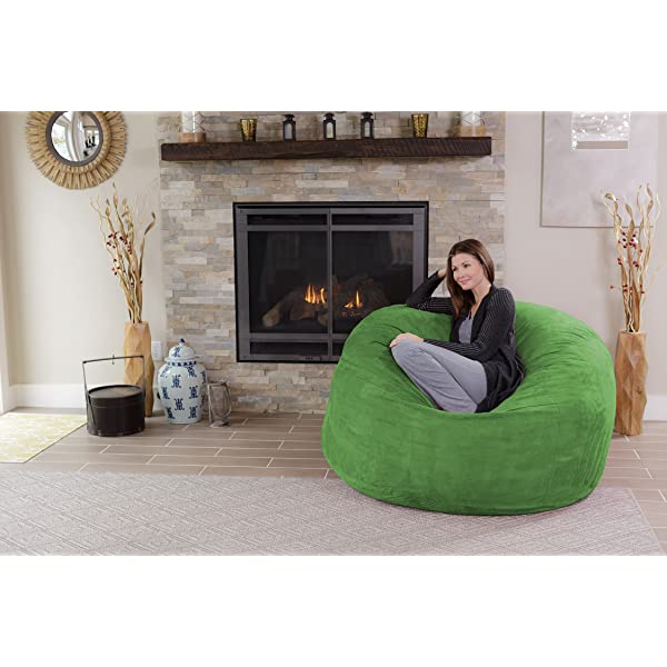 Chill Sack Bean Bag Chair: Giant 5' Memory Foam Furniture Bean Bag - Big Sofa with Soft Micro Fiber Cover - Navy Microsuede - Navy