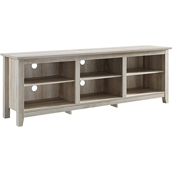 Walker Edison Wren Classic 4 Cubby TV Stand for TVs up to 65 Inches, 58 Inch, Black Black 58 InchTV Stand